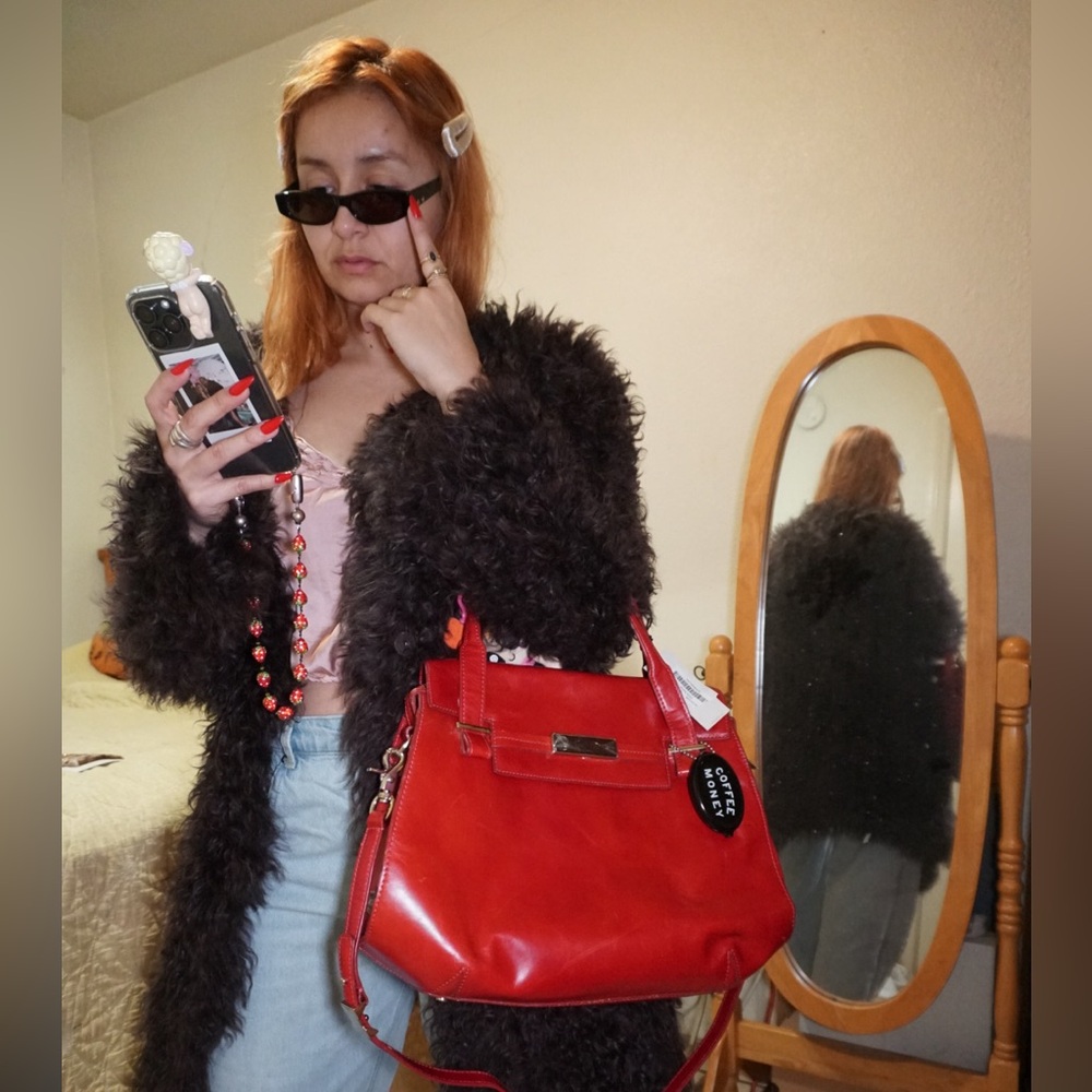 Red leather bag